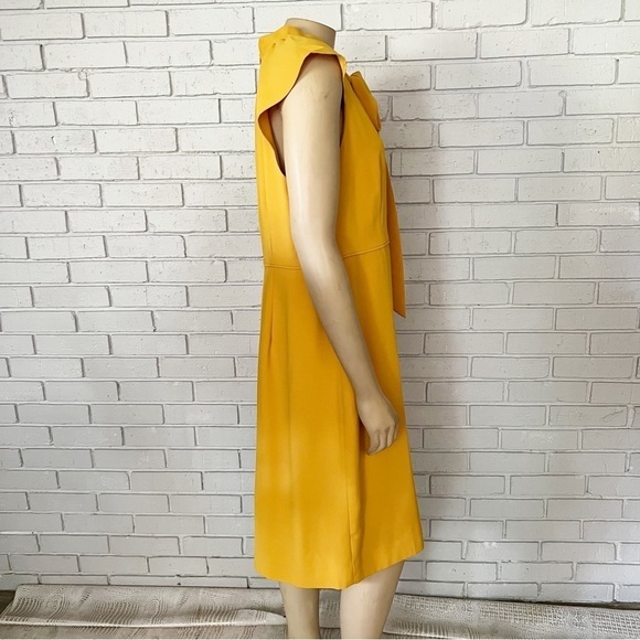 J. Crew Sheath Yellow Crepe Fabric Cap Sleeve Short Sleeve Dress - Picture 10 of 11